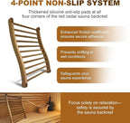 2025 Upgraded Premium Red Cedar Wood Sauna Backrest, Sauna Accessories with Non-Slip Pad, S-Shaped Ergonomic Design, Sauna Chair with Backrest, for Infrared Sauna and All Barrel Saunas, Handmade, 21"