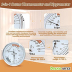 Upgraded Sauna Backrest Sauna Accessories, S-Shaped Design with Non-Slip Pads, Handmade Infrared Sauna Kit, 2 in 1 Thermometer Hygrometer (Fahrenheit) Temperature: 70-250°F, Humidity: 0-100%