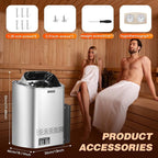 Mxmoonant Sauna Heater, 6KW 220V Electric Sauna Heaters Digital Control Sauna Stove Dry Steam Sauna Bath for Home Hotel Spa Max. 300 Cu.ft with Sauna Hygrothermograph