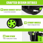 Pressure Cleaner 5000 PSI 4.0GPM Portable Power Cleaner with 4 QC Nozzles, 500ML Foam Cannon for Cars/Fences/Driveways/Home/Patios Cleaning, Green