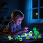 Luminous Mini Resin Figures to Hide, Tiny Resin Animals Variety Pack for Fairy Garden Accessories Outdoor, Glow in The Dark Miniature Figurines for Fish Tank Decorations 40 pcs