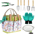 Sand Soil Compost Sifter 1/4 Inch Mesh,Garden Tool Set,Stainless Steel Tools with Organizer Bag,Gardening Kit for Weeding, Planting, Digging,Gardening Gifts for Women Novice Gardener