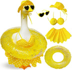 Hawaiian Goose Clothes & Bikini Goose Clothes (4pec) - Fits Large 23" H Statue - Outdoor Garden Statues for Yard, Lawn, Patio & Party Decoration - Garden Sculptures
