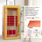 1 Person Infrared Saunas for Home, Dry Sauna for Home, Low Emf Infrared Sauna 1350W Indoor Saunas for The Home, Traditional Sauna, Bluetooth Speakers, Reading Lamps, Room:63 * 32 * 32 Inch
