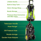 Pressure Washer 5000PSI Power Washers with M22-14mm Pressure Hose 33FT, Power Sprayers High Pressure with 1/4" QC Compatible Surface Cleaner for Home Cars Driveways, LGreen