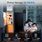 ECO-WORTHY 10KW Output 9.36KWH Off Grid Solar System Complete Kit for Home：12pcs 195W Solar Panels(2340W)+10KW 120V/240V Inverter + 2pcs 48V 100AH Lithium Batteries,for Whole Home Backup