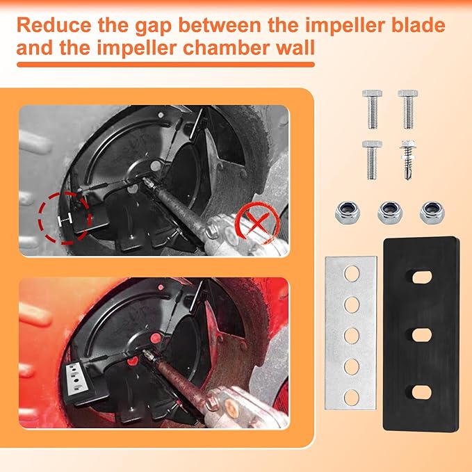 Cenipar 1/4" Snow Blower Impeller Modification Kit-4-Blade Universal-for Modifies 2-Stage Machine, Improve Efficiency of The Snow Blower(4)