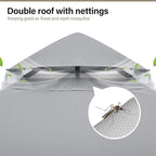 LAUSAINT HOME Outdoor Patio Gazebo 12'x12' with Expansion Bolts, Heavy Duty Party Tent & Shelter with Double Roofs, Mosquito Nettings and Privacy Screens for Backyard, Garden, Lawn, Smoke Grey