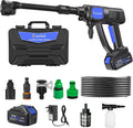 Portable Power Washer, 1100PSI Cordless Pressure Washer Battery Operate with 6-in-1 Nozzle, Foam Cannon, 3.0Ah Battery, Lightweight Handheld Power Washer for Car, Patios, Outdoor Cleaning