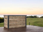 Outdoor Storage Box, Wood-Look Resin Deck Container, Indoor/Outdoor Storage, Ash Wood Brown (230 Gallon)