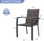 Outdoor Dining Chairs Set of 2, Stackable Patio Chairs with Woven Rattan Back & Seat, Perfect for Patio, Garden, or Deck, Rattan Gray Brown