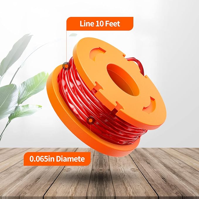 Eventronic 10 Pack WA0010 Trimmer Line Compatible with Worx Weed Eater, 0.065" Autofeed Replacement Trimmer Spool for Worx String Trimmer(8 Line Spools + 2 Caps)