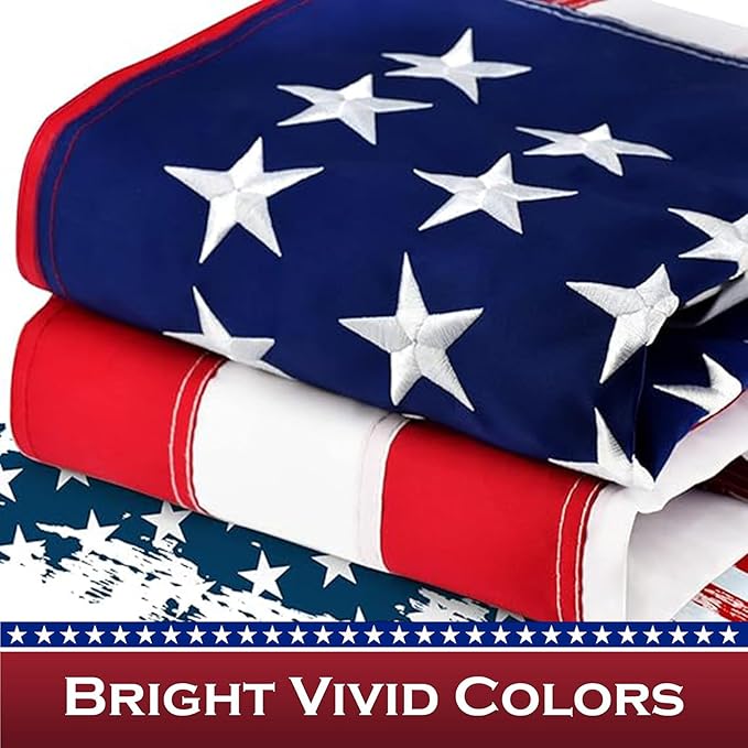 American Flag 2.5 x 4 Pole Sleeve, American Flags For Outside Banner Style,New 420D Polyester, Heavy Duty Durable TearProof, Embroidered Stars, Sewn Stripes,, UV Protection，Outdoor Flag (Pole NOT Included)
