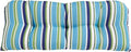 BrylaneHome Tufted Bench Cushion - 45.5" L x 19" W x 3" H- Patio & Outdoor - Water, Stain & Fade Resistant - Poppy Stripe