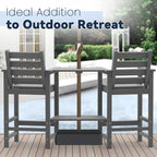 Tall Adirondack Chairs Set of 2, All Weather HDPE Poly Bar Height Balcony Adirondack Chair with Removable Double Connecting Trays, Outdoor Adirondack Barstools for Deck, Patio, Yard, Pool, Lawn