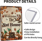 Funny Squirrels Signs Welcome To The Nut House Squirrels Stuff For Indoor Outdoor Decor 12x8 Inches (Yellow)