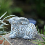Garden Rabbit Statue Cement Bunny Decor Easter Bunny Figurines for Home Outdoor Garden Statues Cement Sculpture for Yard Patio Lawn Ornament, Blue