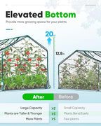 Quictent Portable Mini Cloche Greenhouse w/ Elevated Bottom, Reinforced High Light Transmission Waterproof UV-Resistant Hot House for Indoor Outdoor, w/ 50 T-Shaped Plant Tag, 71" x 36" x 36" (Clear)