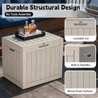 Outdoor Storage Box, 35 Gallon Deck Box Waterproof, Resin Patio Storage Bin for Package Delivery, Patio Furniture Cushion, Garden Tools, Pool Accessories, Weatherproof, Grey