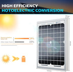 ACOPOWER 20W Mono Solar Panel,Waterproof Built-in Blocking Diode Small Solar Panels– Efficient 12V Battery Charger for RVs, Boats, and Off-Grid Applications