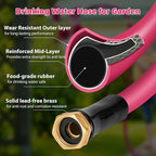 WELLUCK Garden Hose 5/8 in x 25 FT, Heavy Duty Durable Anti Kink Flexible Garden Water Hose for Drinking Water Safe BPA Free, All-weather Lightweight Water Hose for Garden RV Camper Marine