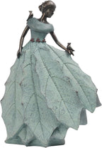DiliComing Fairy Garden Statue Home Decoration - Outdoor Statue Table Decor for Living Room Garden Maiden Bookshelf Decor Xmas Resin Holly Leaves Maiden Green Statue