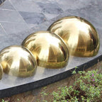 6pcs Hollow Hemisphere Ball Gazing Ball Half for Outdoor Decoration Shopping Mall Decor Wall Decorated (Gold)