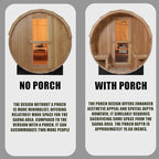 Customize Outdoor Barrel Sauna with Porch,Wood Burning Stove or Electric Stove,4-8 Person DIY Wooden Sauna Kit