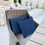 idee-home Outdoor Pillows, Set of 2 with Inserts, Waterproof, 18x18 inch, Dark Cerulean, Polypropylene Fill, Throw Pillow Cases