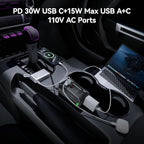 400W Car Power Inverter DC 12V to 110V AC Inverter with PD 30W/15W USB C+2*USB A Ports & 2 AC Outlets, Car Plug Adapter Outlet for Laptop/Phone/Road Trip