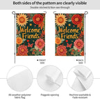 Welcome Friend Garden Flag Vertical Double Sided Outdoor Yard Flags 12.5x18 Inch Burlap Banners for House Lawn
