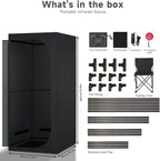 Far Infrared Sauna Box with Red Light Therapy, Portable Dry Sauna for Relaxation, Detoxification, Carbon Crystal Heating,9 Levels, Full Size 5.9ft×2.9ft×2.6ft