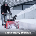 Powersmart 24 in. 2-Stage Self Propelled Gas Snow Blower 212cc 4-Cycle OHV Engine with Electric Start, LED Headlight