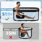 140 Gallons Large Oval Ice Bath Tub for Athletes & Adults, Cold Plunge Tub with Cover, Ice Plunge Tub for Recovery & Cold Water Therapy, Inflatable Ice Bath Barrel for Indoor Outdoor- Black