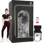 COSVALVE Portable Sauna Box for Home Sauna Steamer with 4L Large Steam Pot, 1600W Fast Heating Full Size Personal Sauna, 16 Levels, Remote Control, Foldable Chair, 2.9' x 2.5' x 5.9'