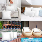 Pack of 2 12x20 Outdoor Pillow Inserts, Water Resistant Throw Pillow Inserts, Outdoor Lumbar Pillow for Patio, Furniture, Sofa, Bed, Living Room, Garden Decorative Waterproof Pillow Inserts