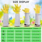 Gardening Gloves for Women/Men, Rose Pruning Thorn-Proof Gloves, with Adjustable Cuff and Durable Goatskin Leather, Comfy Breathable Long Sleeve Work Garden Gauntlet Glove for Yard Work(L)