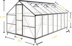 CQZY 8x14 FT Greenhouse for Outdoors,Walk-in Greenhouse for Outdoors,Dark Gray