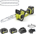 SEYVUM Brushless 12 Inch Chainsaw Cordless, 20V Battery Chainsaw with 2 x 4.0Ah Batteries, 2 x Chains, Electric Chainsaws with Tool-free Chain Tension, Auto Oiling for Wood Cutting Trimming Branch