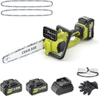 SEYVUM Brushless 12 Inch Chainsaw Cordless, 20V Battery Chainsaw with 2 x 4.0Ah Batteries, 2 x Chains, Electric Chainsaws with Tool-free Chain Tension, Auto Oiling for Wood Cutting Trimming Branch