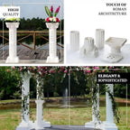 Efavormart 4 Pack 41" Tall White PVC Height Adjustable Artistic Roman Wedding Inspired Pedestal Column Plant Stand