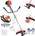 52CC 2-Cycle Gas Weed Eater, 2 in 1 Gas Weed Wacker Gas Brush Cutter, 2025 Upgraded Weed Eater Gas Powered, Gas String Trimmer and Lawn Edger, Weed Trimmer Red