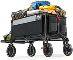 TIMBER RIDGE 49" Extra Long Collapsible Folding Wagon with Tailgate and Brakes, 250L Capacity All-Terrain Wagon Carts Foldable, 300lbs Portable Cart for Dog, Garden, Outdoor Camping Sports, Grey