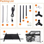 Bstrip Indoor Greenhouse with Grow Light, Mini PVC Tent with PE Base Mat, Ventilation Windows & Zippered Door, 18W Tabletop Greenhouse Light for Seed Starting with Timer, 23.8" x 15.7" x 20.5"