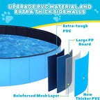 Foldable Dog Pool - 48" x 12" Anti-Slip Portable Dog Swimming Pool, Hard Plastic Collapsible Kiddie Pool for Outdoor and Indoor for Pets Dogs Cats and Kids