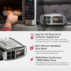 Cobra PRO 1500W Professional Grade Power Inverter, Portable – 1500-Watt Car Charger, 4 Grounded AC Outlets, 2 Fast Charge USB Ports and Remote Controller (CPIALCDG1) Compatible