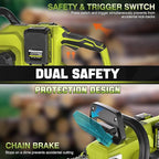 SEYVUM Brushless 40V 16 Inch Chainsaw with 2 x 4.0Ah Batteries, Electric Chain Saw Cordless with Tool-free Chain Tension, Auto Oiling, Heavy-Duty for Tree Felling, Firewood Cutting, Pruning