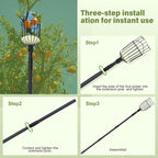 Fruit Picker Pole with Basket - 8.43FT(257CM) Adjustable Tree Gardening Supplies with Stainless Steel Handle Apple Picker Fruit Grabber Reach Tool for Mango Pear Orange Avocados Fruit Picking, Black