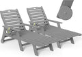 nalone Chaise Lounge Set of 2 Outdoor with 5-Position Adjustable Backrest, HDPE Lounge Chair for Outside Supports Up to 400 LBS, Pool Lounge Chairs for Patio Poolside Deck Beach Backyard (Grey)