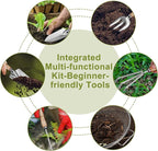 Sand Soil Compost Sifter 1/4 Inch Mesh,Garden Tool Set,Stainless Steel Tools with Organizer Bag,Gardening Kit for Weeding, Planting, Digging,Gardening Gifts for Women Novice Gardener